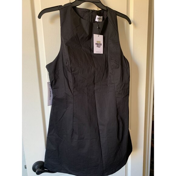 Princess Polly Womens Black Sleeveless Mini Dress With Back Tie Detail Size 12 - Picture 1 of 5